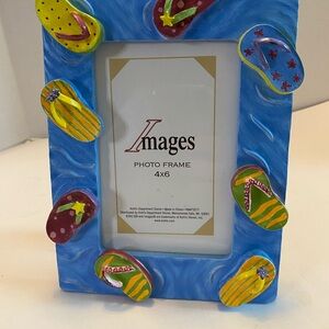 Images Summer Fun Flip Flop Ceramic Picture Frame NEW 4x6